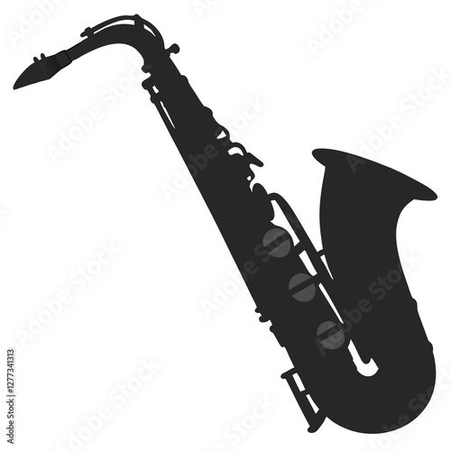 Saxophone silhouette vector illustration