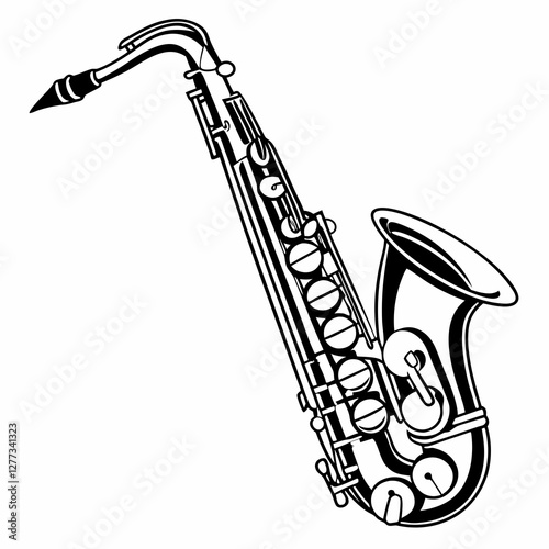 Saxophone silhouette vector illustration