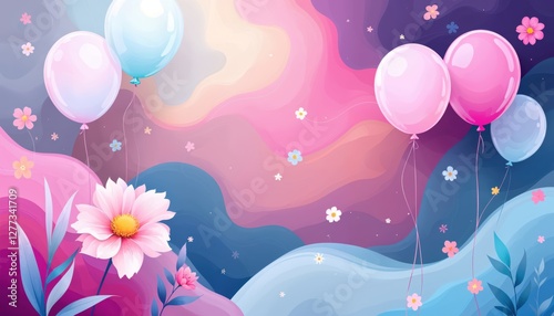 abstract background with flowers