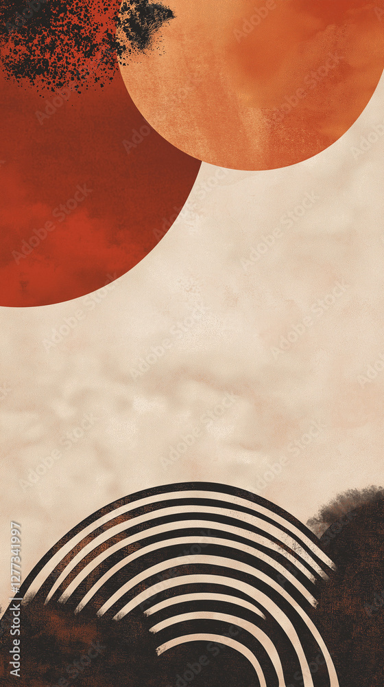 Background of circles with textures and copy space