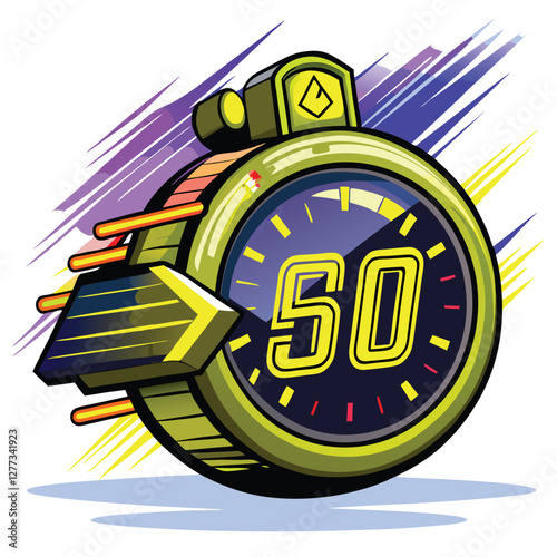 A dynamic image of a large digital countdown timer in motion blur, emphasizing speed and urgency.  The timer digits are sharply defined against a blurred background.
