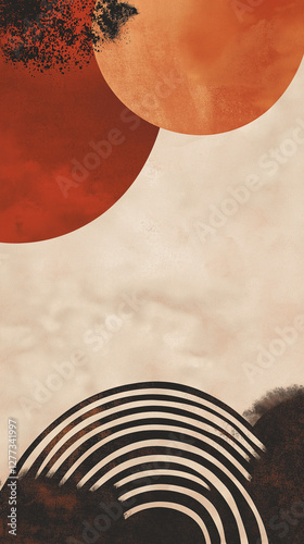 Obraz na płótnie Background of circles with textures and copy space w salonie