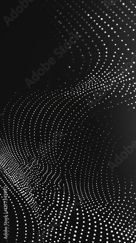 Obraz na płótnie Curving dot patterns in black and white with text space w salonie