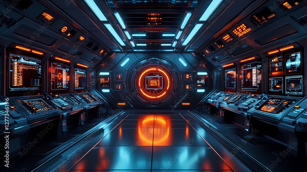 Futuristic Sci-Fi Room with Advanced Tech Setup Futuristic Sci-Fi Room with Advanced Tech Setup