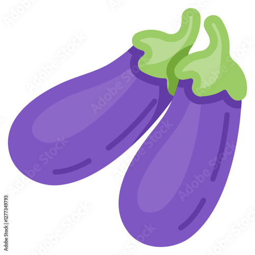 eggplant vector icon. Vegetable icon flat style. perfect use for logo, presentation, website, and more. modern icon design color style