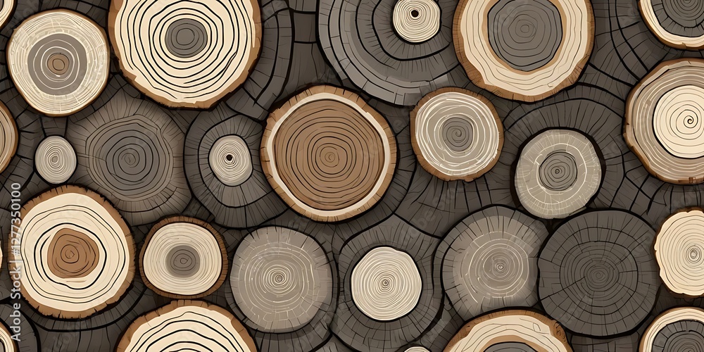 Artistic Wood Pile, Rings and Texture Creating a Dynamic Visual Pattern Artistic Wood Pile, Rings and Texture Creating a Dynamic Visual Pattern