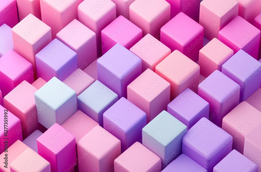 Abstract 3D geometric shapes, pastel colored cubes, background of random layered blocks, suitable for wallpaper or graphic design Abstract 3D geometric shapes, pastel colored cubes, background of random layered blocks, suitable for wallpaper or graphic design