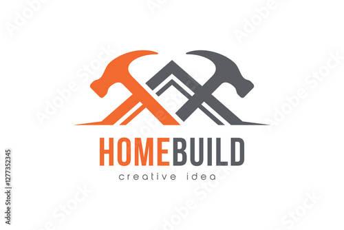 Creative Construction and Hammer Logo Design Template