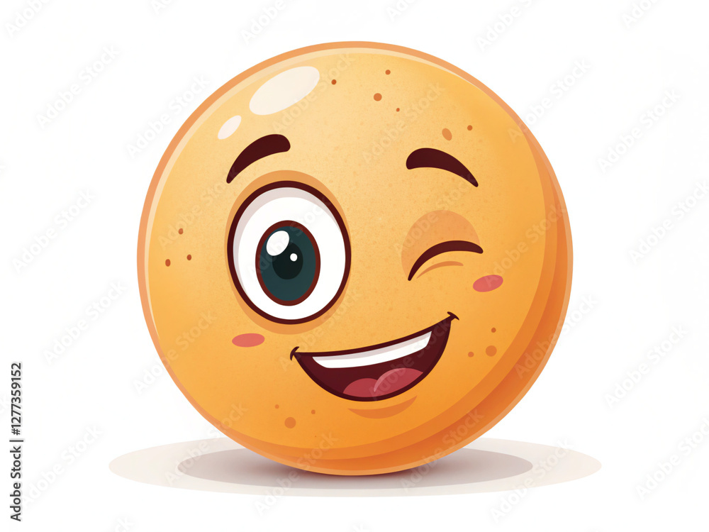 Fototapeta premium 3d smiley face. Vector illustration cute hand drawn cartoon character with isolated on white 