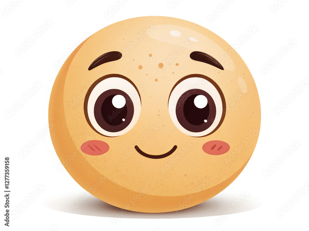 Fototapeta premium happy smiley face. Vector illustration cute hand drawn cartoon character with isolated on white 