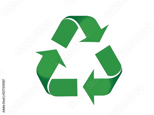 Green Recycling Symbol Indicating Environmental Conservation and Sustainable Resource Management
