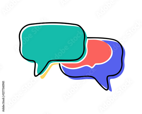 Illustration of a speech balloon. Cute. Retro, pop.