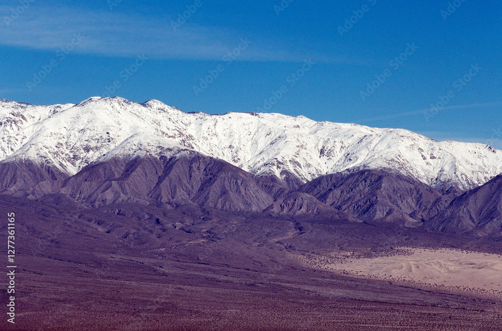Snow-covered mountains and Death Valley Snow-covered mountains and Death Valley