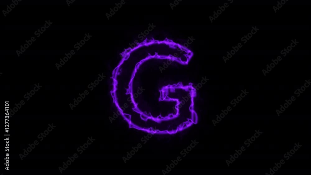 Animated neon letter G, trendy glowing loop neon alphabet letter G, Bright neon glowing light purple letter G, Seamless looping animation on black background. Animated neon letter G, trendy glowing loop neon alphabet letter G, Bright neon glowing light purple letter G, Seamless looping animation on black background.