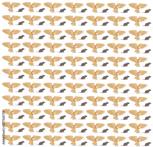 owl, rat as a pattern background