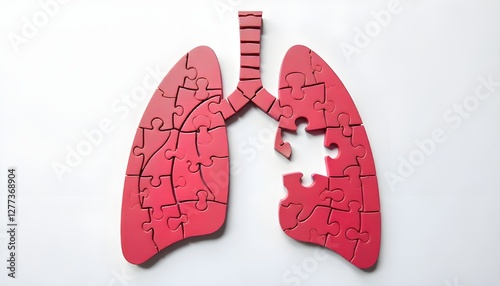 world tuberculosis day a lung shape made of different puzzle pieces, with one piece missing or distorted