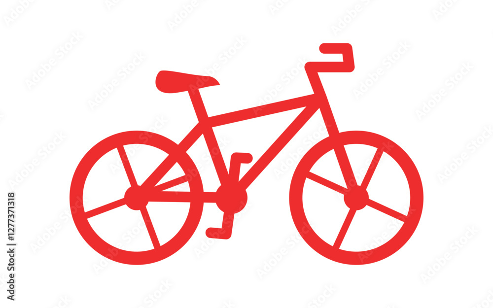 red bicycle side view simple vector illustration red bicycle side view simple vector illustration