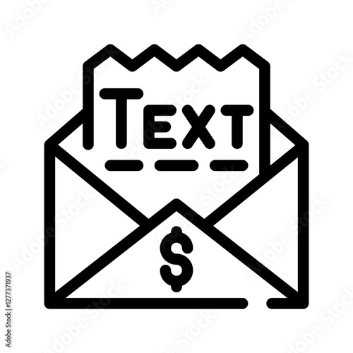 Email message file icon animation with sign; suitable for financial apps, budgeting tools, or accounting software to represent folder can
