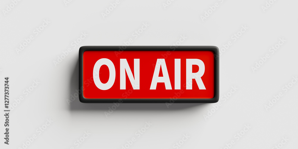 Live sign in a broadcast studio with the words Live sign in a broadcast studio with the words