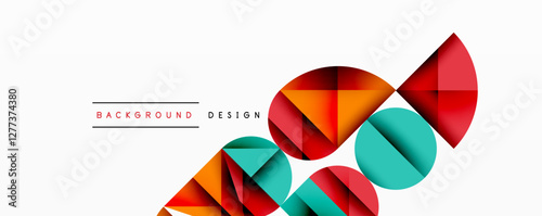 Minimal geometric abstract background. Circle square and triangle design