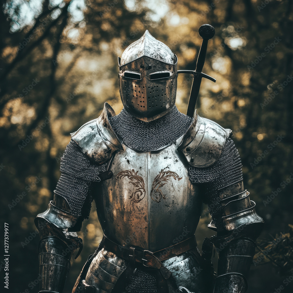 Knight in armor engaging in battle medieval setting digital art dramatic mood close-up view chivalric valor Knight in armor engaging in battle medieval setting digital art dramatic mood close-up view chivalric valor