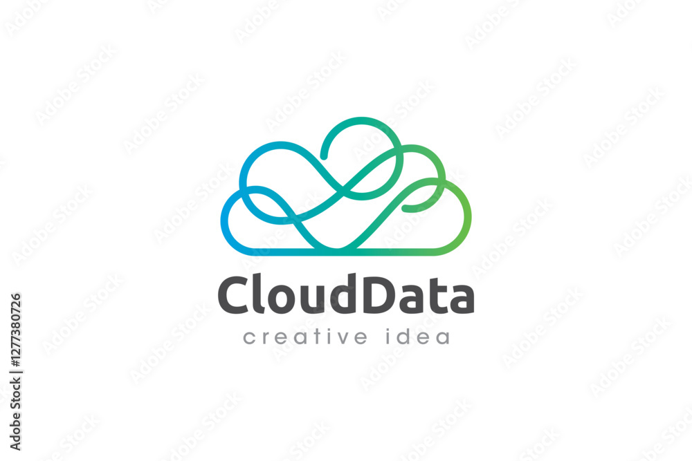 Creative Cloud Data Concept Logo Design Template Creative Cloud Data Concept Logo Design Template