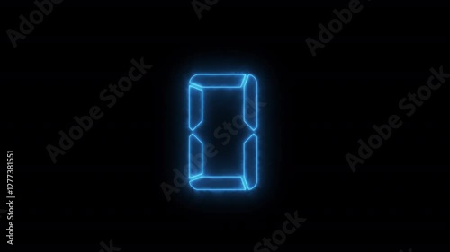 0 zero neon lighting text with neon animation on black background, neon linear number 0 and colorful cloud glowing with blue neon light, abstract black background.