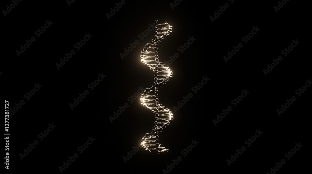 Obraz premium Soft Glow of DNA Helix in Nighttime Ambiance