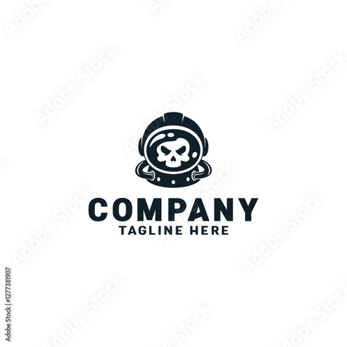 Skull cosmonaut logo vector