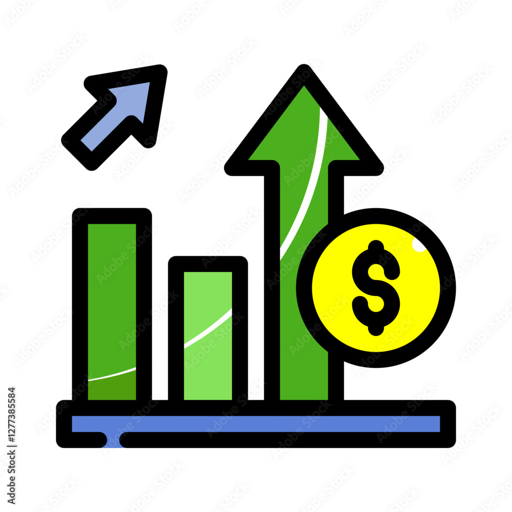 Margin growth with upward arrows, suitable for finance concepts, economic growth, investment themes, stock market illustrations, and business presentations. Margin growth with upward arrows, suitable for finance concepts, economic growth, investment themes, stock market illustrations, and business presentations.