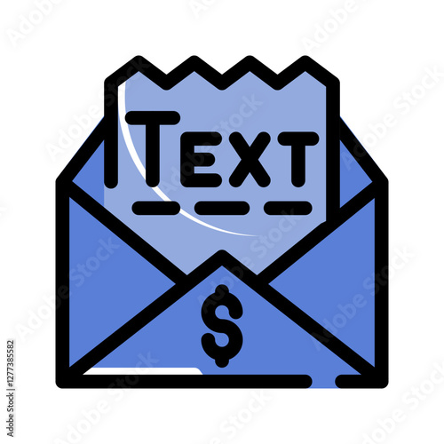 Email message file icon animation with sign; suitable for financial apps, budgeting tools, or accounting software to represent folder can