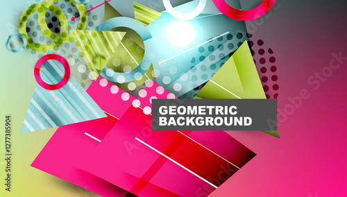 Abstract background geometric design with colorful gradients