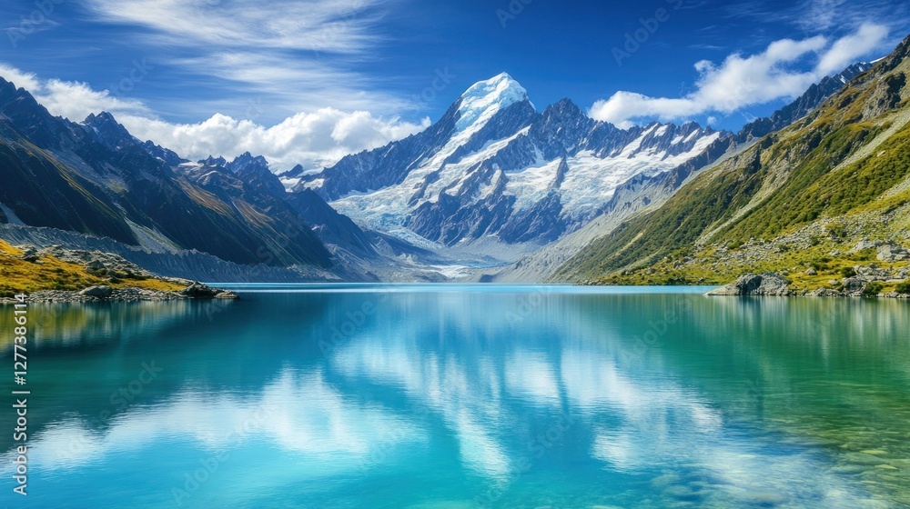 Majestic Mountain Lake Reflection: A Serene Landscape