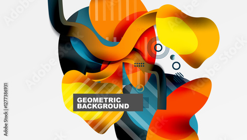 Vibrant abstract background overlapping shapes