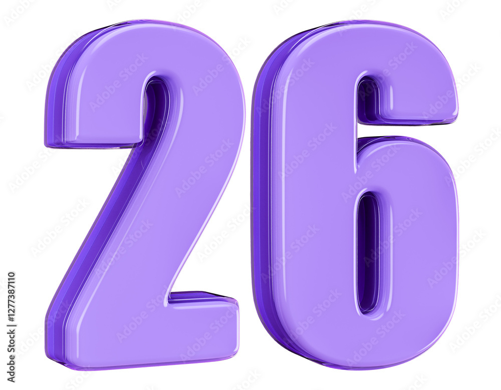 3D Purple Number 26 3D Purple Number 26