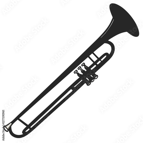 Trombone silhouette vector illustration