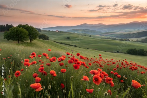 Poppy Field Sunset