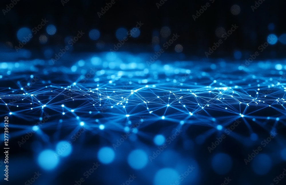 Obraz premium Abstract network connections, dark background, digital technology