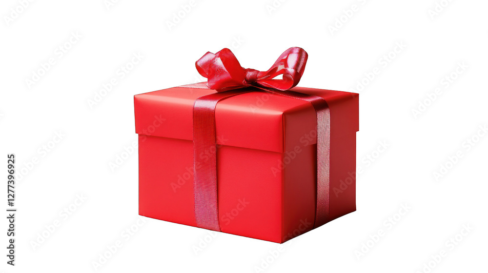 Obraz premium A red box with a red bow on top