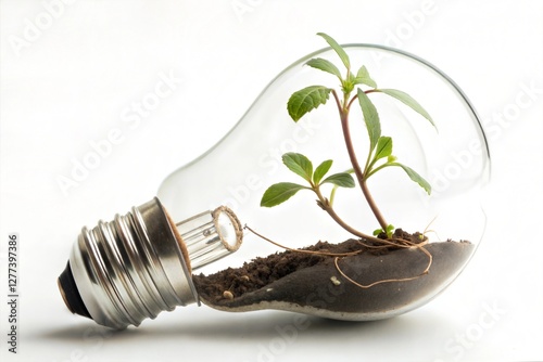 Plant Growing in Lightbulb