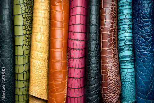 Luxury Exotic Leather Collection – Colorful Crocodile and Alligator Skins, Premium Genuine Leather Rolls for High-End Fashion, Handbags, Shoes, Accessories, and Upholstery, High-Quality Textures 