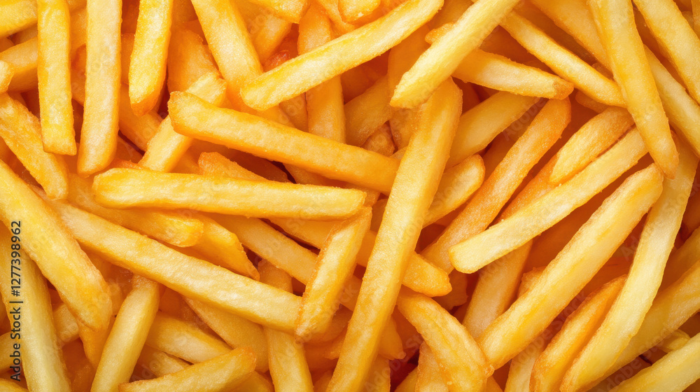 Crispy golden French fries piled high, perfect for snacking or sharing Crispy golden French fries piled high, perfect for snacking or sharing