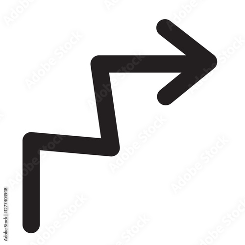 Arrow bent zigzag icon