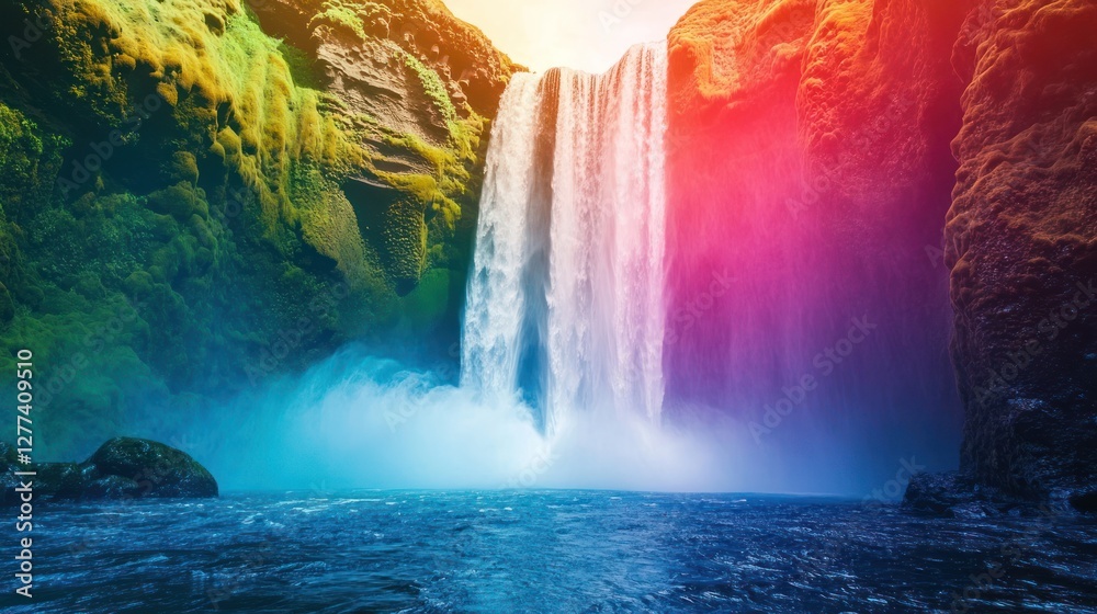 custom made wallpaper toronto digitalIcelandic Waterfall: A Symphony of Color and Nature's Majesty