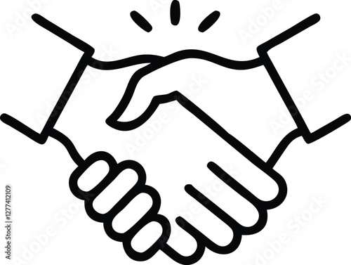 A Successful Business Collaboration Thin Line Icon represents effective teamwork, strategic partnerships, and professional cooperation. It can feature different styles, such as handshake, group discus