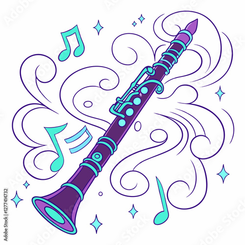 Clarinet  silhouette vector illustration