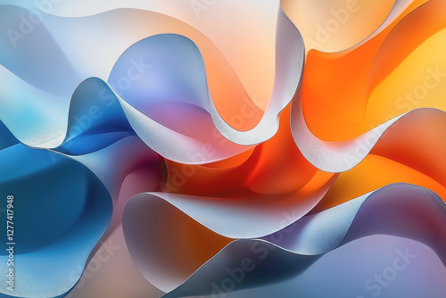 Wallpaper Mural Abstract background featuring wavy shapes in soft gradients and fluid patterns for creative design projects Torontodigital.ca