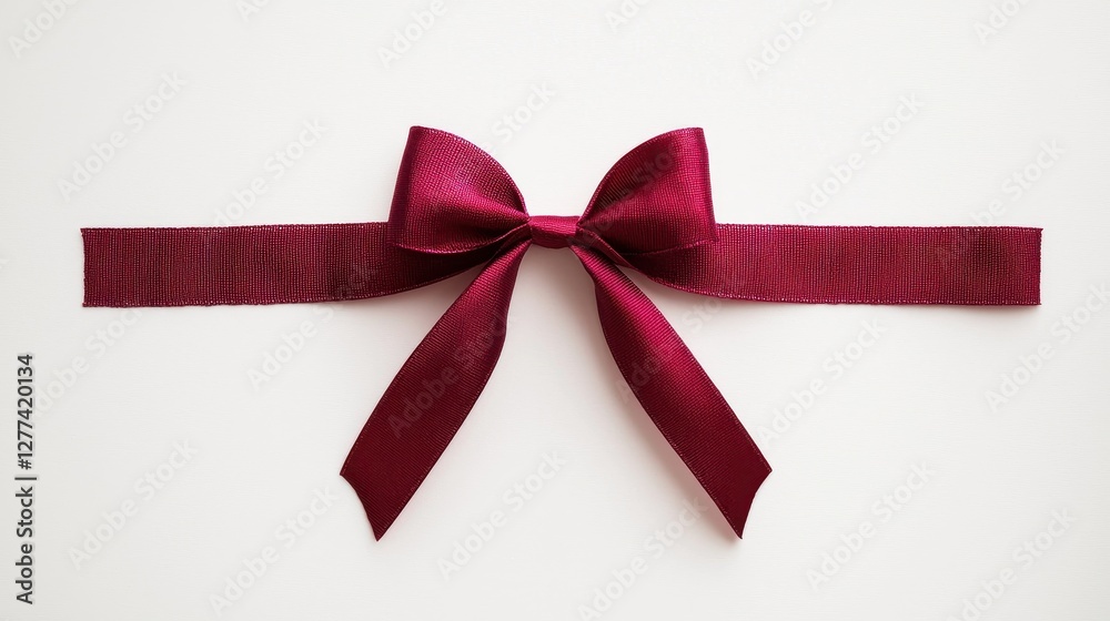 A vibrant burgundy ribbon tied in a neat bow against a light background, perfect for gifts or decorative purposes. A vibrant burgundy ribbon tied in a neat bow against a light background, perfect for gifts or decorative purposes.