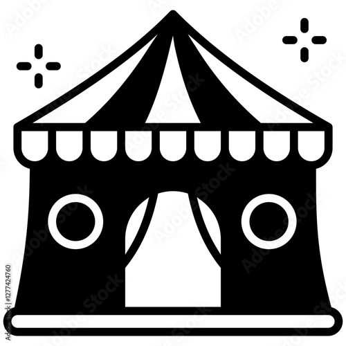 Carnival glyph, mini illustration icon. use for modern concept, print, UI, UX kit, web and app development. Vector EPS 10, related to entertainment, festival, funfair and hobbies.