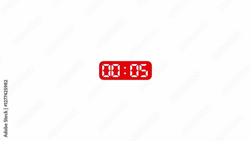 countdown timer animation of 10 seconds from 10 seconds to 0 seconds with alpha channel , ten second countdown timer on a transparent background.	